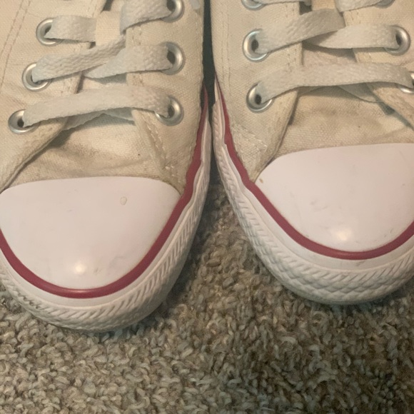White Low Top Converse Sneakers - Picture 7 of 7